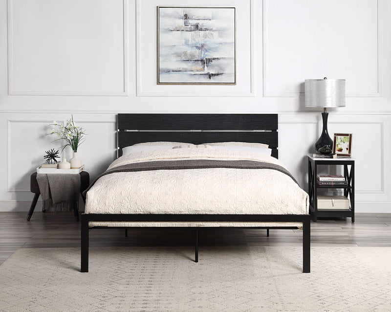 Black Metal Frame Queen Size Bed 1pc - Urban Living Furniture (Los Angeles, CA)