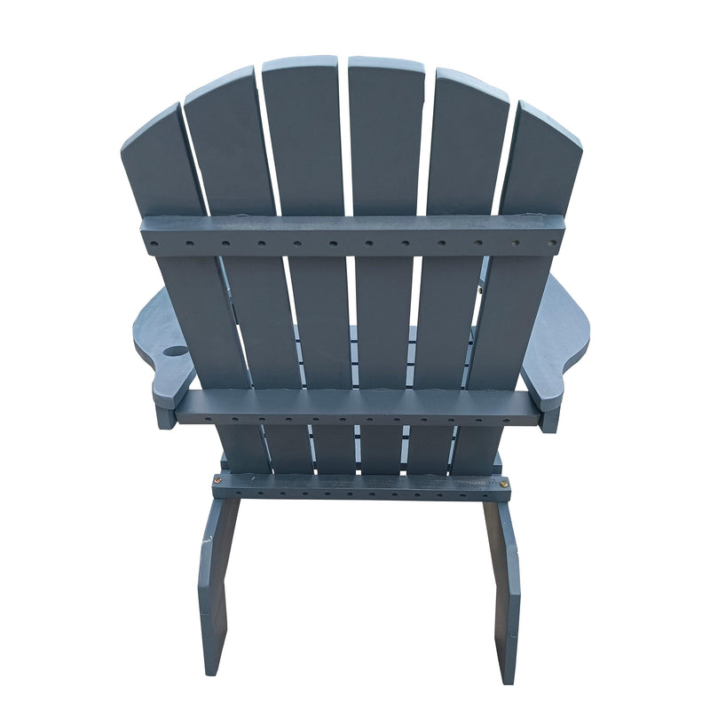 Outdoor or indoor Wood  Adirondack chair with an hole to hold umbrella on the arm ,Gray - Urban Living Furniture (Los Angeles, CA)