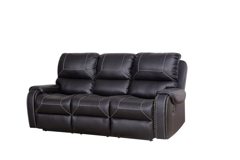 Faux Leather Reclining Sofa Couch Set 1+2+3 for Living Room Black - Urban Living Furniture (Los Angeles, CA)