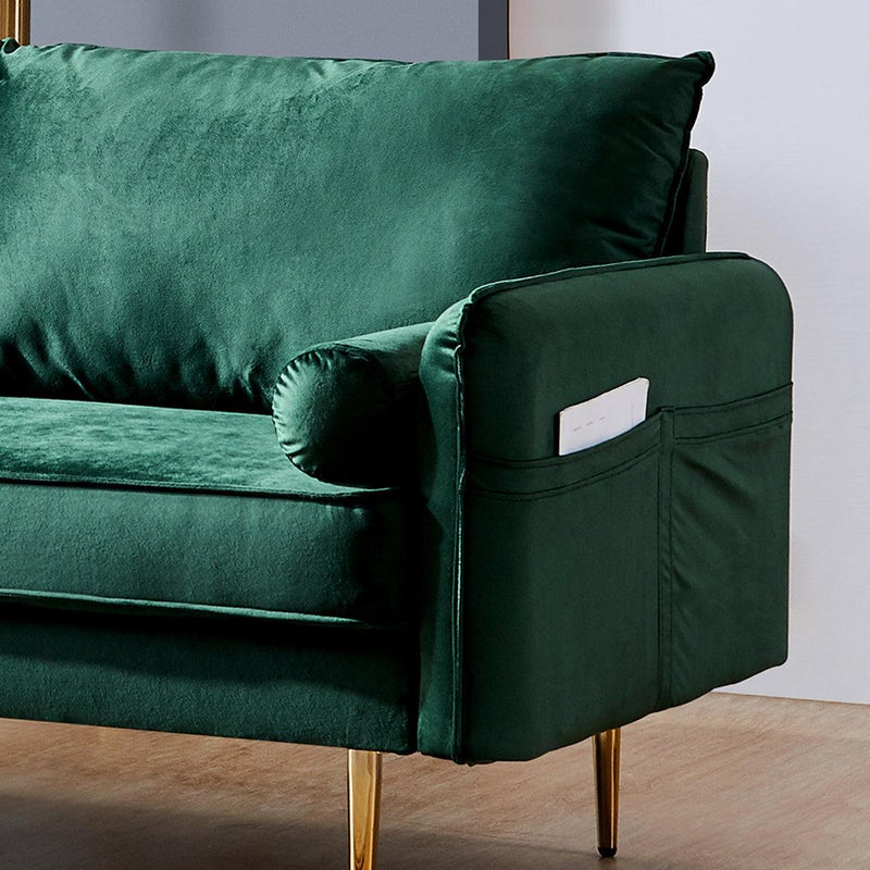 Velvet Fabric sofa with pocket-71‘’green - Urban Living Furniture (Los Angeles, CA)