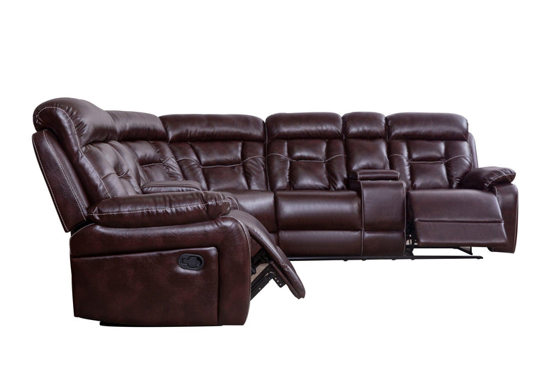 Sectional Sofa with Manual Reclining Brown - Urban Living Furniture (Los Angeles, CA)