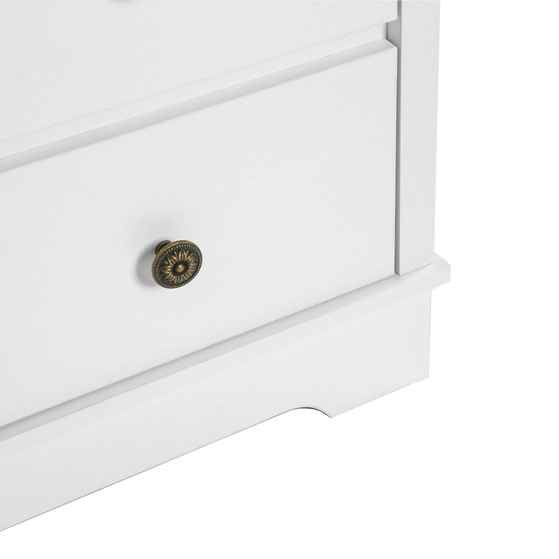 White color 5 drawers chest of drawer,Tallboy for bedroom, wooden cabinet - Urban Living Furniture (Los Angeles, CA)