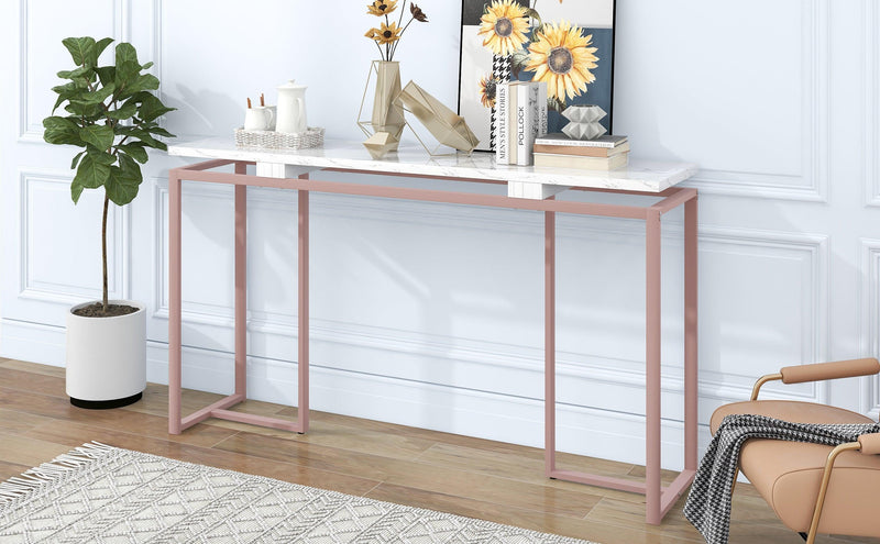 63''Modern Console Table, Extra Long Entryway Table with Metal Frame for Entryway, Hallway, Living Room, Foyer, Corridor, Office - Urban Living Furniture (Los Angeles, CA)