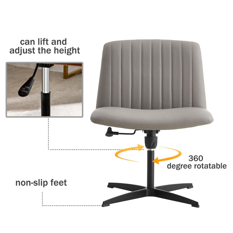 High Grade Pu Material. Home Computer Chair Office Chair Adjustable 360 ° Swivel Cushion Chair With Black Foot Swivel Chair Makeup Chair Study Desk Chair. No Wheels - Urban Living Furniture (Los Angeles, CA)