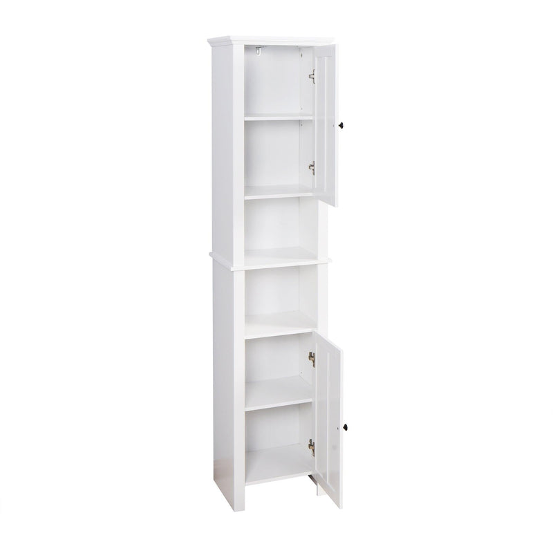 Bathroom FloorStorage Cabinet with 2 Doors Living Room Wooden Cabinet with 6 Shelves 15.75 x 11.81 x 66.93 inch - Urban Living Furniture (Los Angeles, CA)