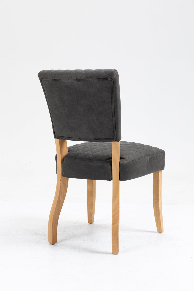 Upholstered Diamond Stitching Leathaire Dining Chair with Solid Wood Legs Gray - Urban Living Furniture (Los Angeles, CA)