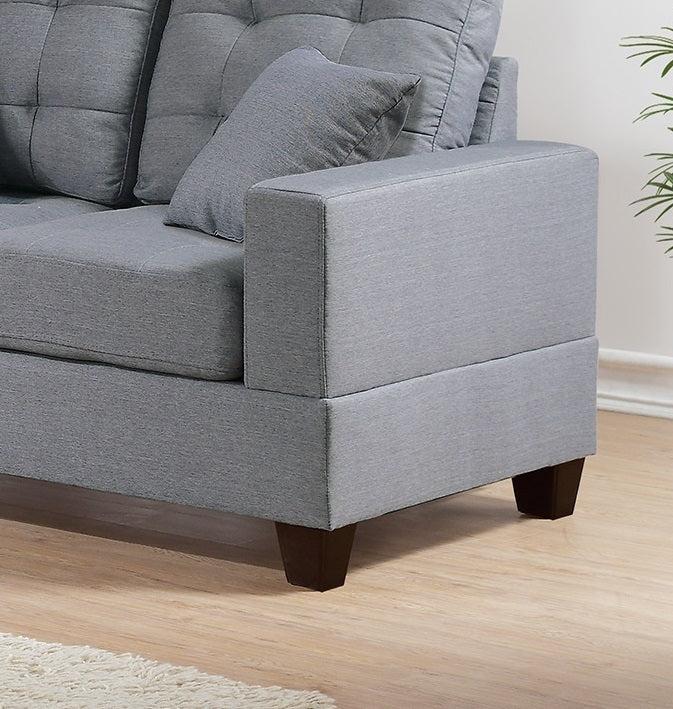 Living Room Furniture 2pc Sofa Set Grey Polyfiber Tufted Sofa Loveseat w Pillows Cushion Couch - Urban Living Furniture (Los Angeles, CA)