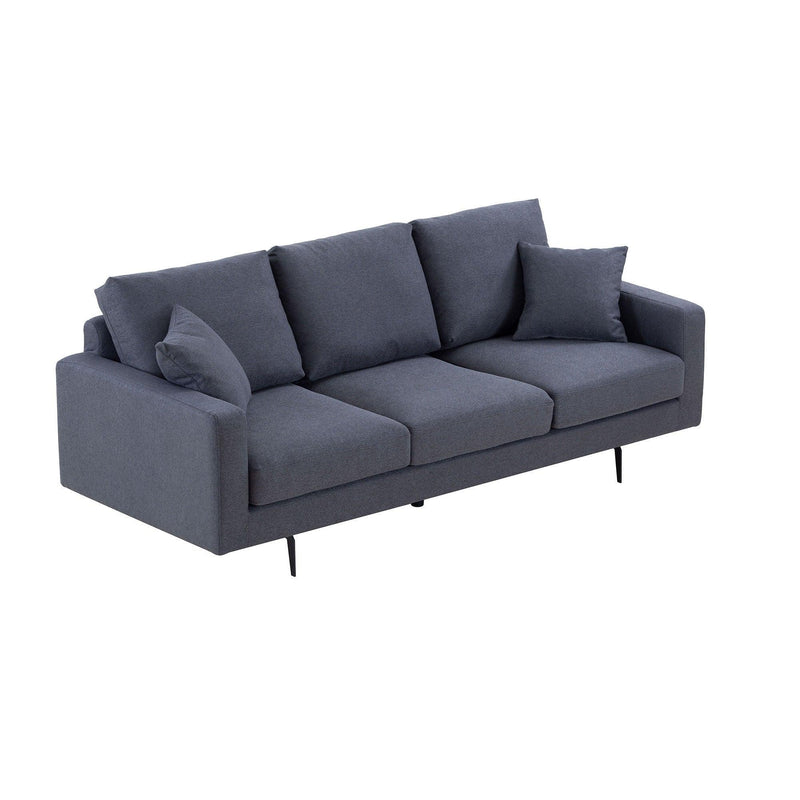 Modern Grey Three-Seat Sofa with Thick Sponge and Two Pillows, 87.40inch - Urban Living Furniture (Los Angeles, CA)