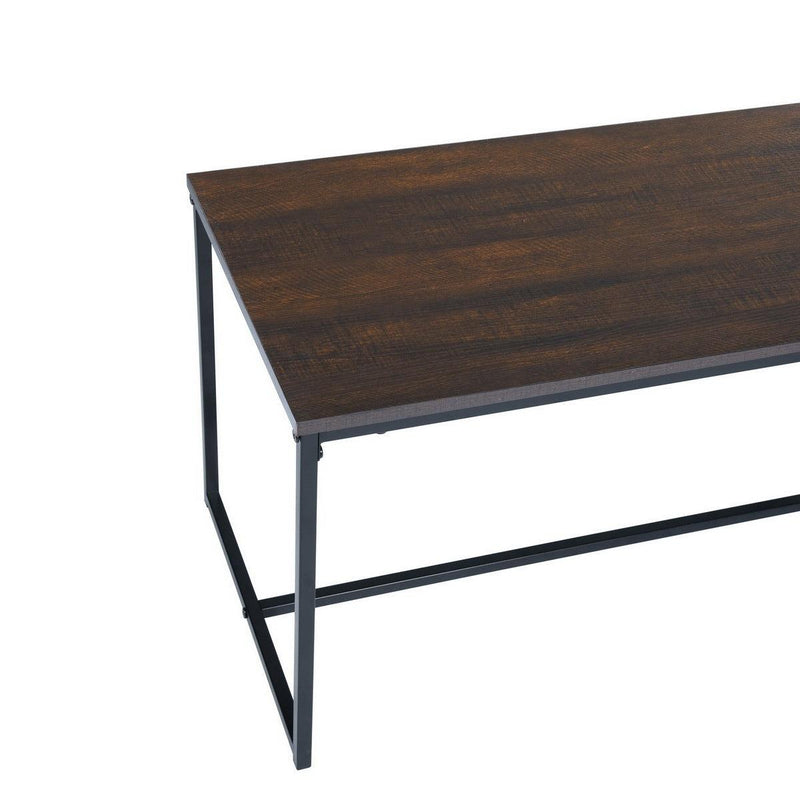 47.2''W x 25.6"D x 17.7"HModern Industrial Style Rectangular Wood Grain Top Coffee Table with Metal Frame - Walnut & Black - Urban Living Furniture (Los Angeles, CA)