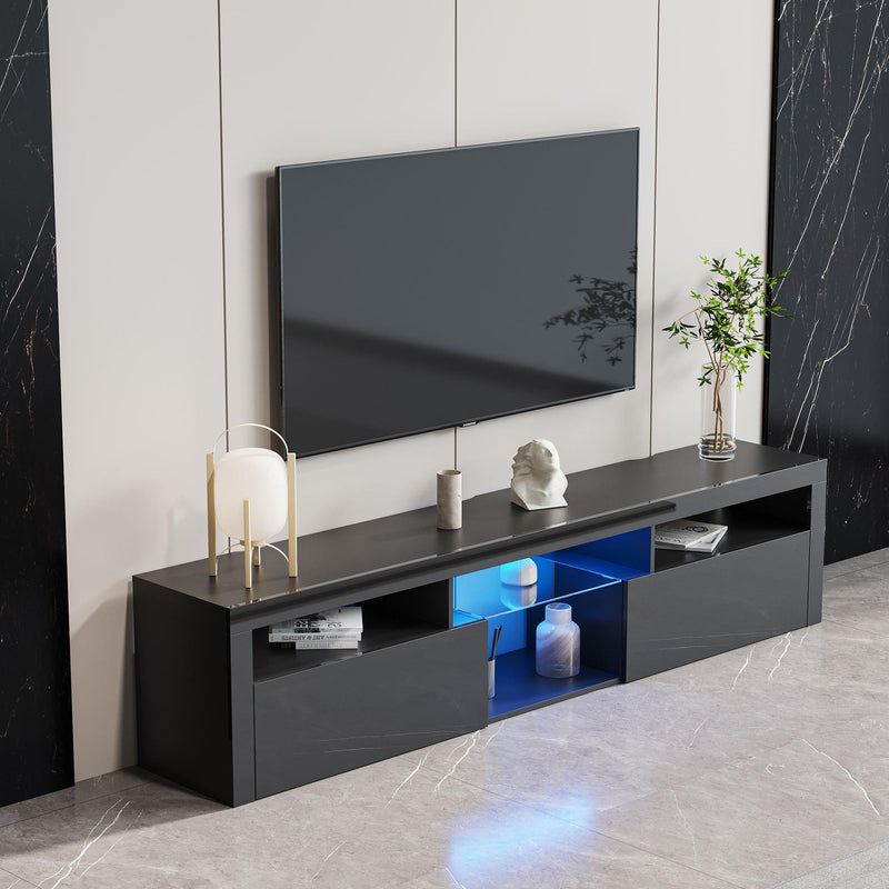 BlackModern simple TV cabinet，2Storage Cabinet with Open Shelves for Living Room Bedroom - Urban Living Furniture (Los Angeles, CA)