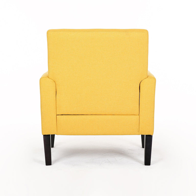 Fabric Accent Chair for Living Room, Bedroom Button Tufted Upholstered Comfy Reading Accent Chairs Sofa (Yellow)