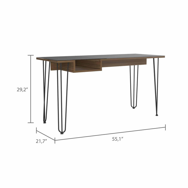 Posey 1-Drawer Rectangle Writing Desk with Hairpin Legs Mahogany - Urban Living Furniture (Los Angeles, CA)