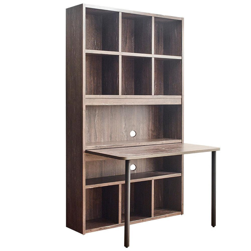 Perrisk-D Wood Desk with Bookcase in Rustic Gray - Urban Living Furniture (Los Angeles, CA)