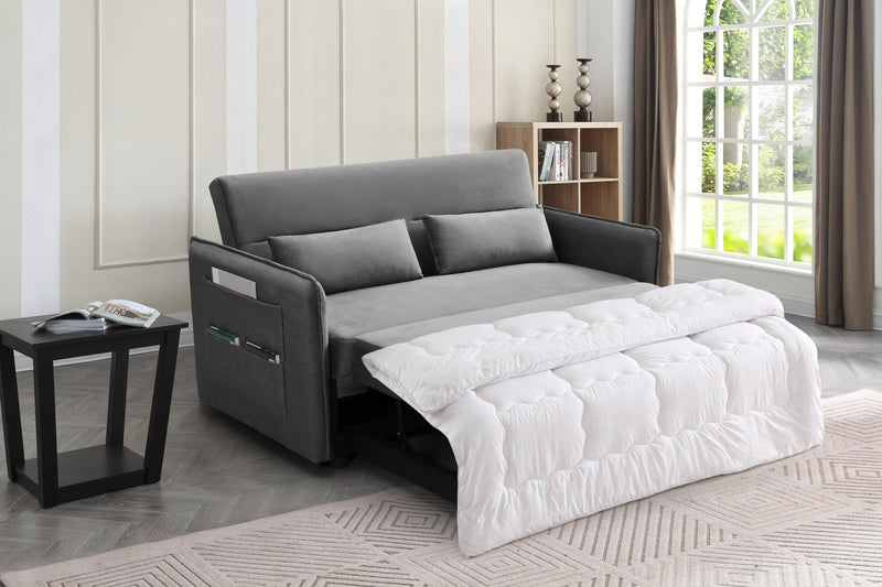 Pull Out Sofa Bed,Modern Adjustable Pull Out Bed Lounge Chair with 2 Side Pockets, 2 Pillows for Home Office - Urban Living Furniture (Los Angeles, CA)