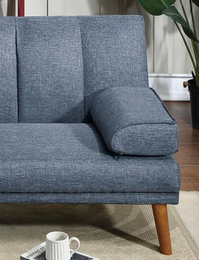 Navy Polyfiber Adjustable Sofa Living Room Furniture Solid wood Legs Plush Couch - Urban Living Furniture (Los Angeles, CA)