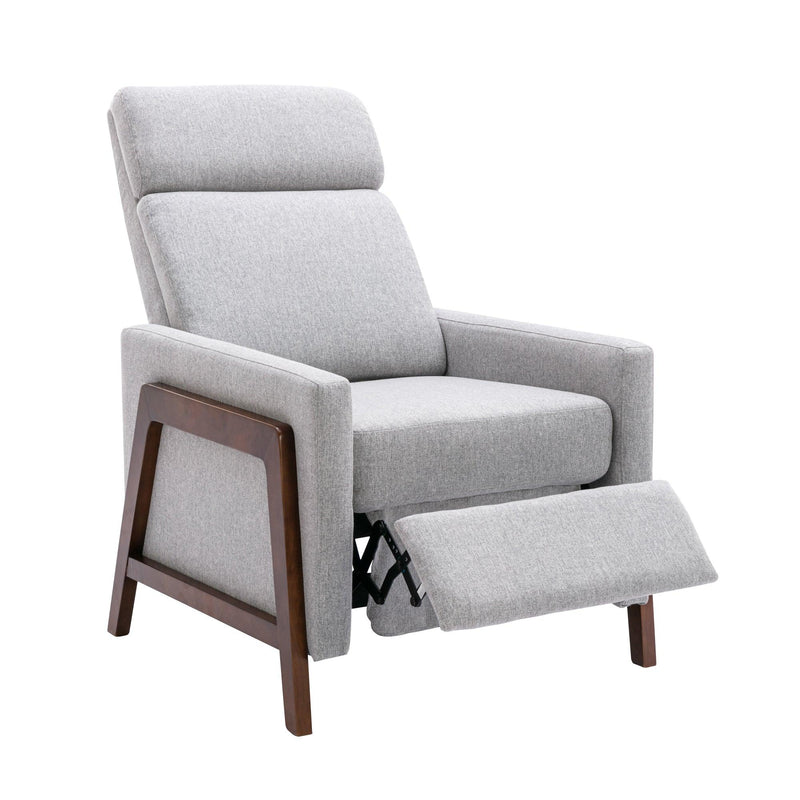 Wood-Framed Upholstered Recliner Chair Adjustable Home Theater Seating with Thick Seat Cushion and BackrestModern Living Room Recliners，Gray - Urban Living Furniture (Los Angeles, CA)