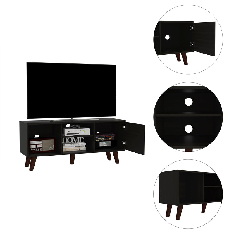 Stamford 3-Shelf Rectangle TV Stand Black Wengue