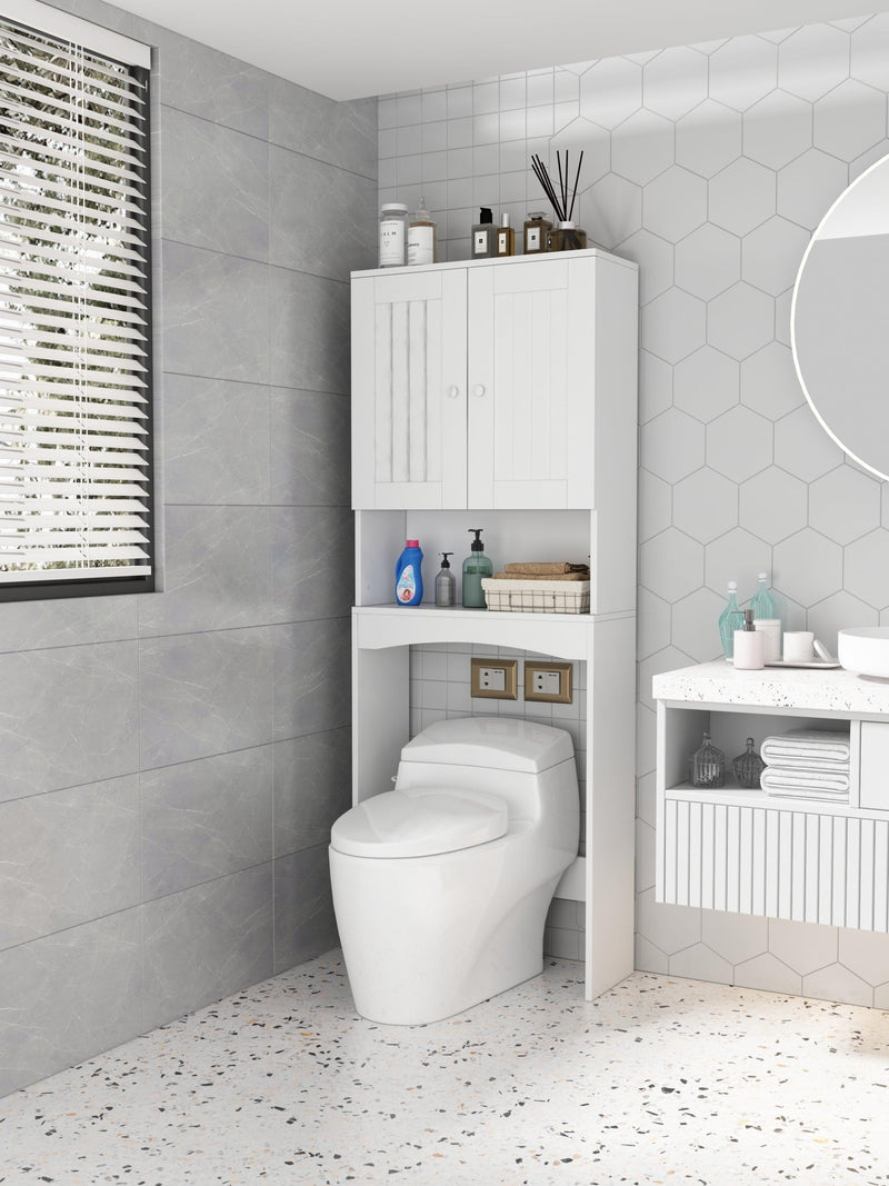 Home Bathroom Shelf Over-The-Toilet, Bathroom SpaceSaver, BathroomStorage Cabinet Organizer,White - Urban Living Furniture (Los Angeles, CA)