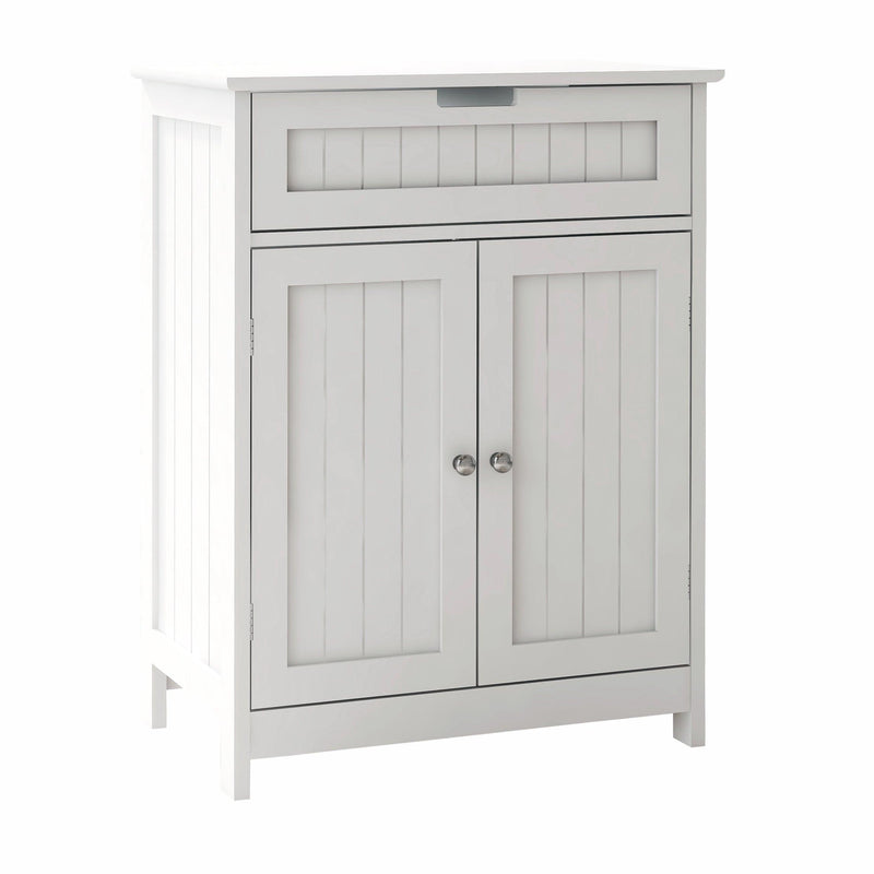 Bathroom Floor Cabinet Freestanding 2 Doors and 1 Drawer WoodStorage Organizer Cabinet for Bathroom and Living Room-White - Urban Living Furniture (Los Angeles, CA)