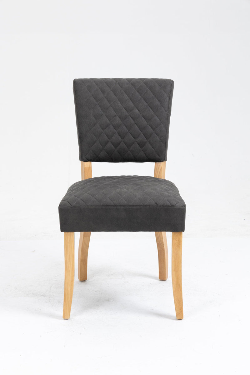 Upholstered Diamond Stitching Leathaire Dining Chair with Solid Wood Legs Gray - Urban Living Furniture (Los Angeles, CA)