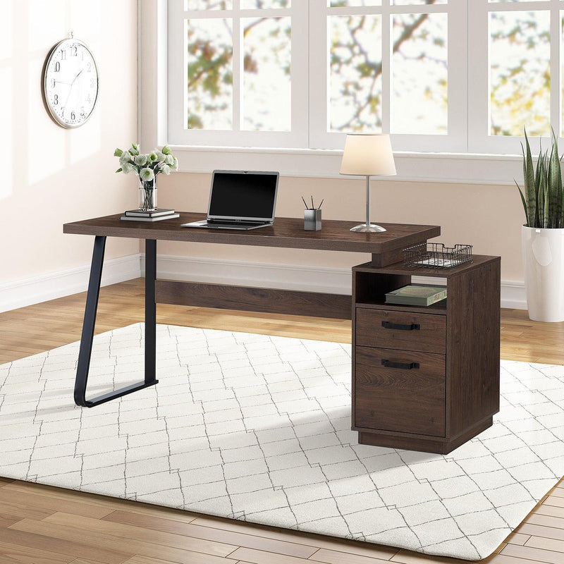 Home Office Computer Desk with Drawers/Hanging Letter-size Files, 65 inch Writing Study Table with Drawers - Urban Living Furniture (Los Angeles, CA)