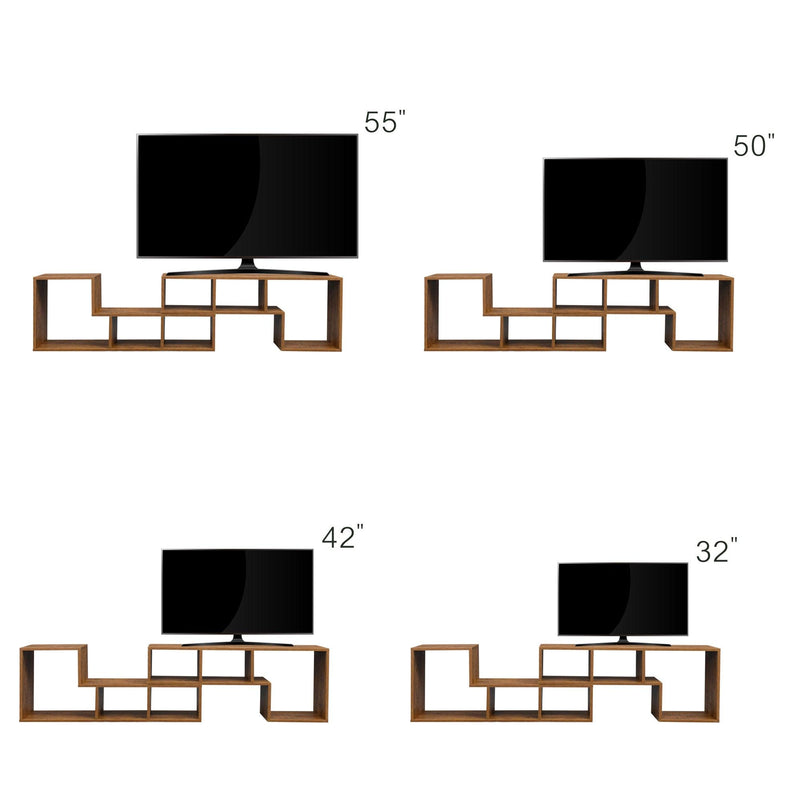 Double L-Shaped TV Stand，Display Shelf ，Bookcase for Home Furniture,Walnut - Urban Living Furniture (Los Angeles, CA)