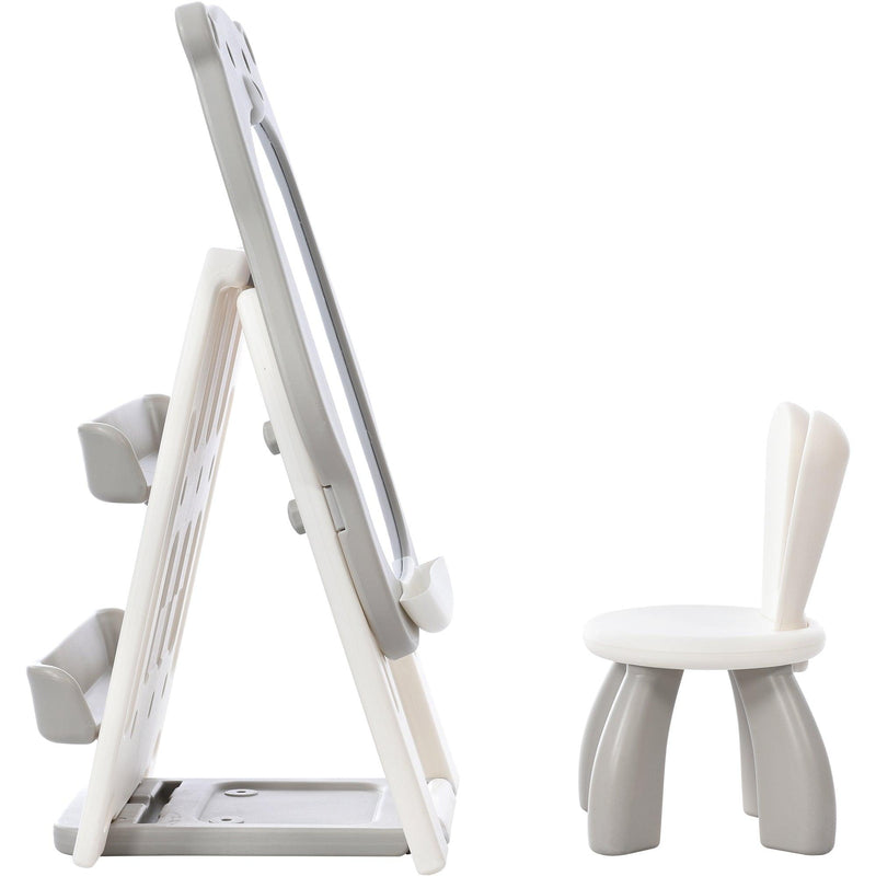 Folding Kids Art Easel with Stool and Adjustable Whiteboard, Standing Foldable Easel-Dry Erase Board with Book Shelf and Toddler Chair for Girls and Boys - Urban Living Furniture (Los Angeles, CA)