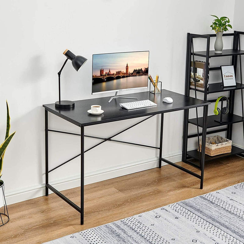 47.2“W x 23.6”D x 29.6“H Metal Frame Home Office Writing Desk - Full Black - Urban Living Furniture (Los Angeles, CA)