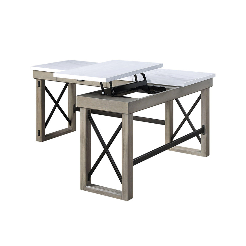 ACME Talmar Writing Desk w/Lift Top in Marble Top & Rustic Oak Finish OF00055 - Urban Living Furniture (Los Angeles, CA)