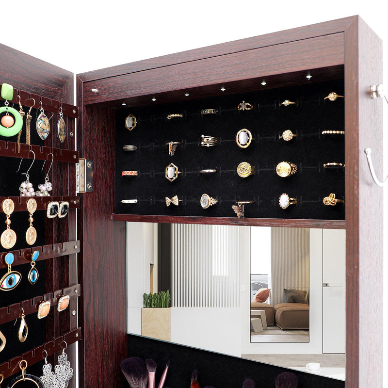 Fashion Simple JewelryStorage Mirror Cabinet With LED Lights Can Be Hung On The Door Or Wall - Urban Living Furniture (Los Angeles, CA)