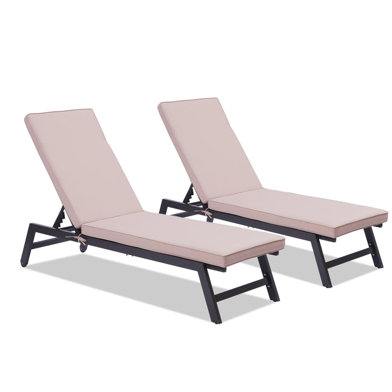 2PCS Set Outdoor Lounge Chair Cushion Replacement Patio Funiture Seat Cushion Chaise Lounge Cushion - Urban Living Furniture (Los Angeles, CA)