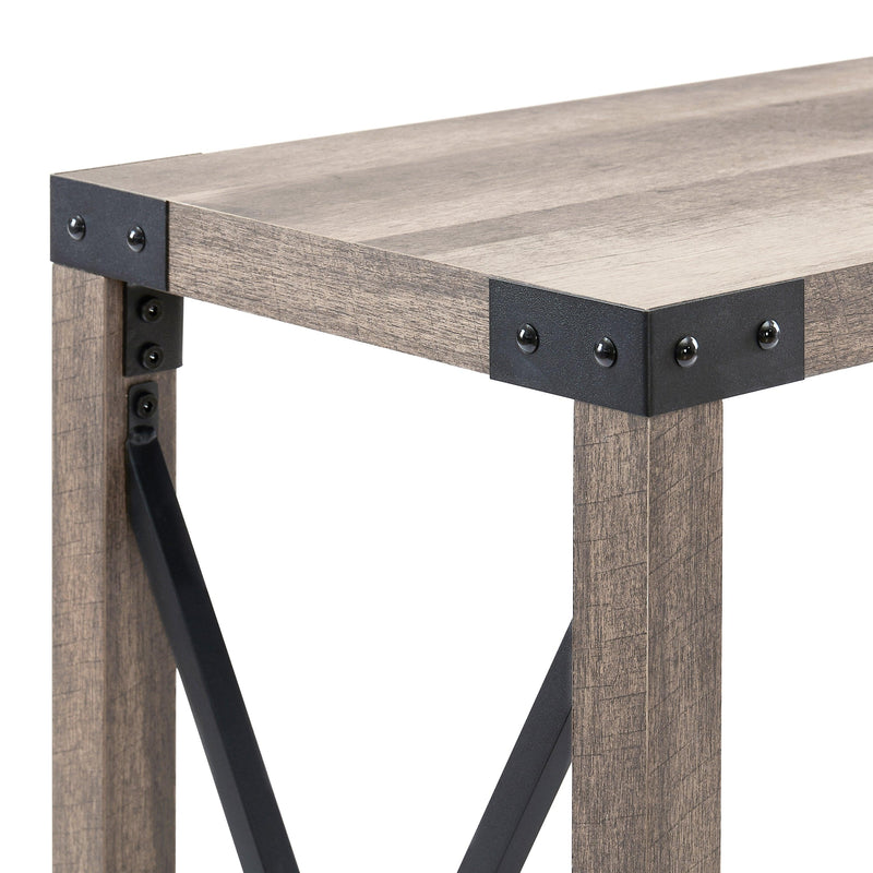 38.82" Farmhouse Entry Table, Industrial Sofa Table with 2 Tier, Console Table for Entryway, Living Room, Easy Assembly, Grey - Urban Living Furniture (Los Angeles, CA)