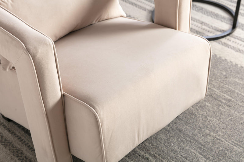 Modern  Velvet Open Back Upholstered Armchair with Pillow - Urban Living Furniture (Los Angeles, CA)