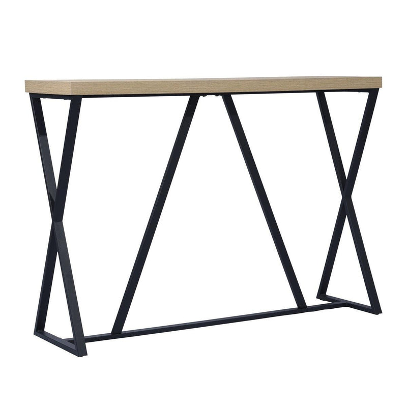 47.2'' Sofa Table; Wood Rectangle Console Table with Metal Frame - Oak & Black - Urban Living Furniture (Los Angeles, CA)