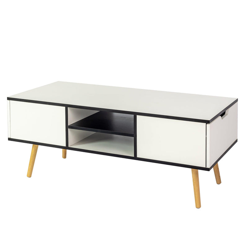 COFFEE TABLE,computer table,  white color,solid wood legs support, bigStorage space,for Dining Room, Kitchen, Small Spaces,Wooden legs and white - Urban Living Furniture (Los Angeles, CA)