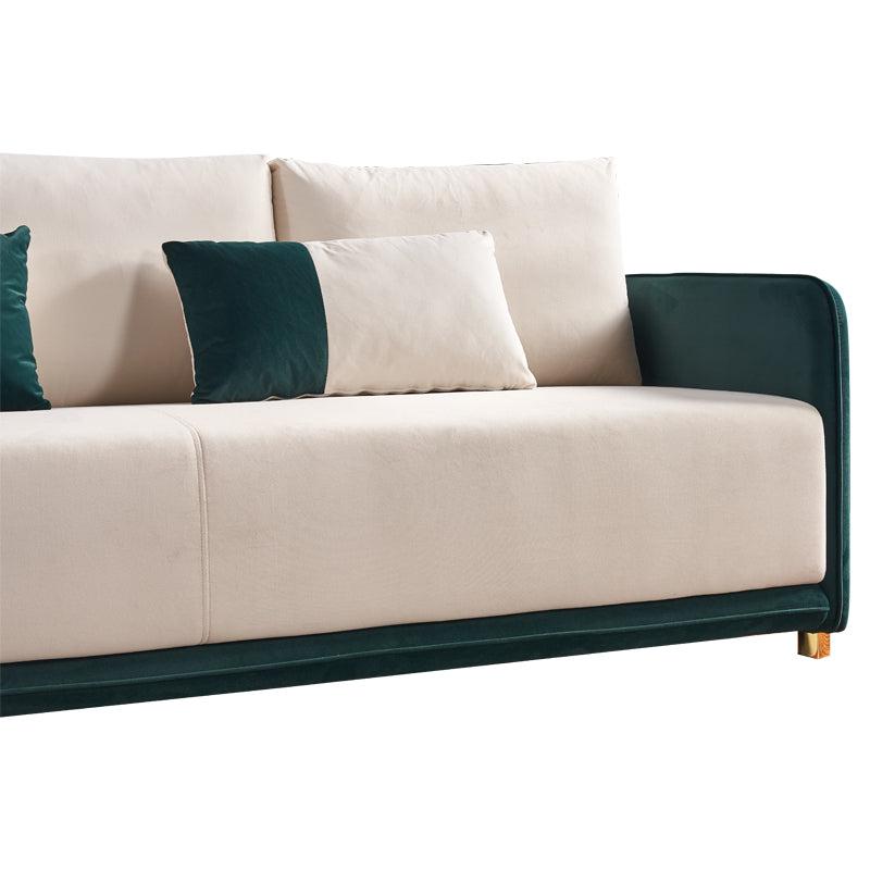 Velvet Sofa BEIGE & GREEN Color - Urban Living Furniture (Los Angeles, CA)