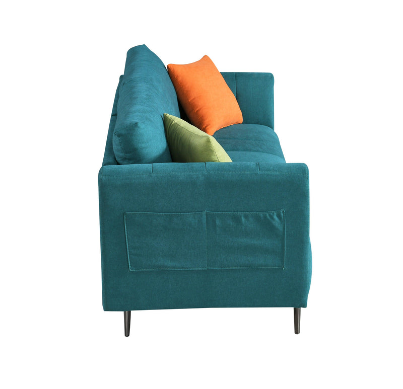 76.3 inch Sofa Couch,Modern Sofa Loveseat Furniture, Fabric Loveseats Couch with 2 Side Pockets, Deep Seat Sofa for Living Room, Bedroom, Apartment, Movable Back (Green) - Urban Living Furniture (Los Angeles, CA)