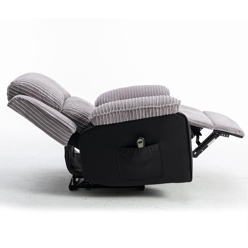 Grey Fabric Recliner Chair  Theater Single Recliner Thick Seat and Backrest, suitable for living room, side bags Electric sofa chair, electric remote control.The angle can adjust freely - Urban Living Furniture (Los Angeles, CA)