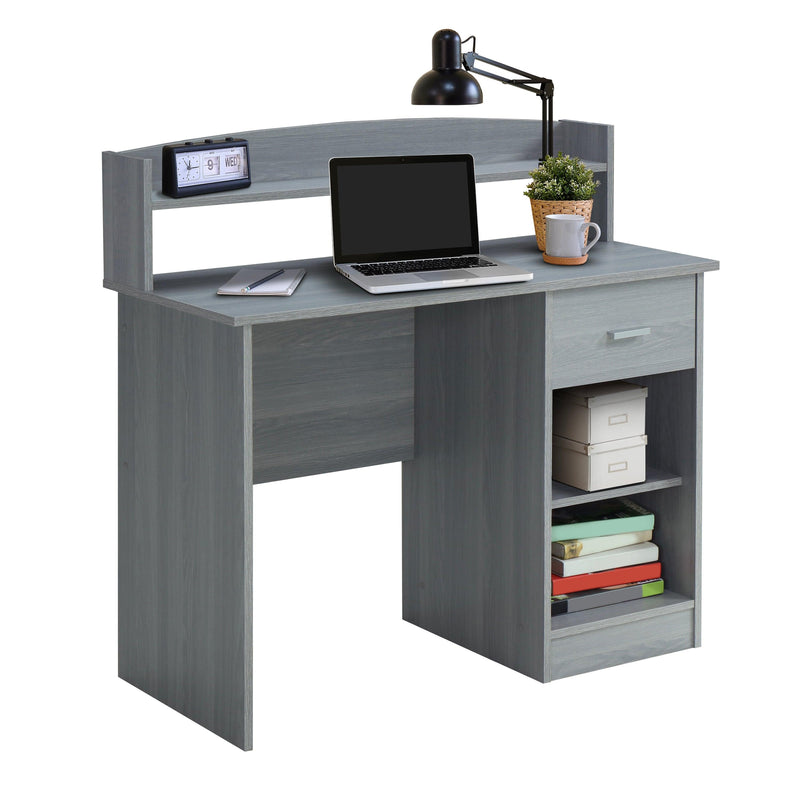 Techni MobiliModern Office Desk with Hutch, Grey - Urban Living Furniture (Los Angeles, CA)