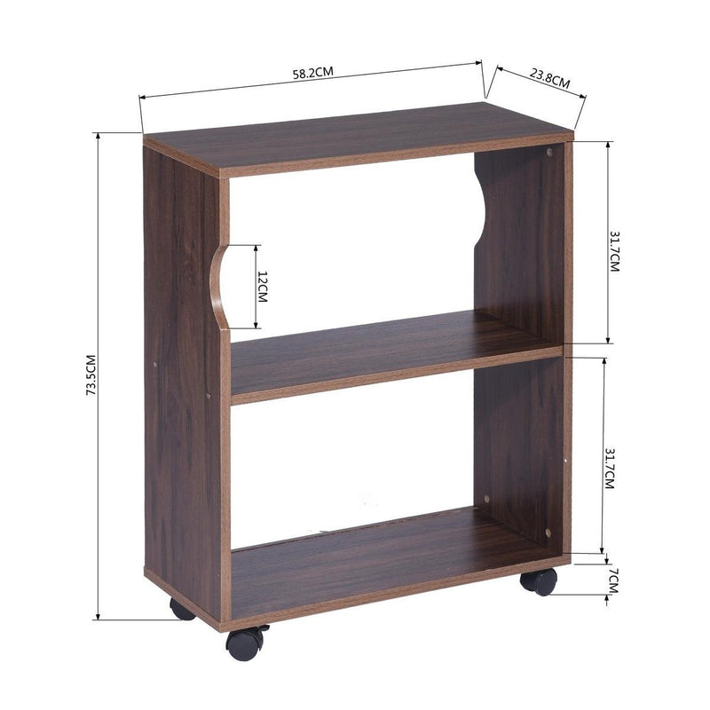 47.4" L Computer Desk with movable bookcase, brown - Urban Living Furniture (Los Angeles, CA)