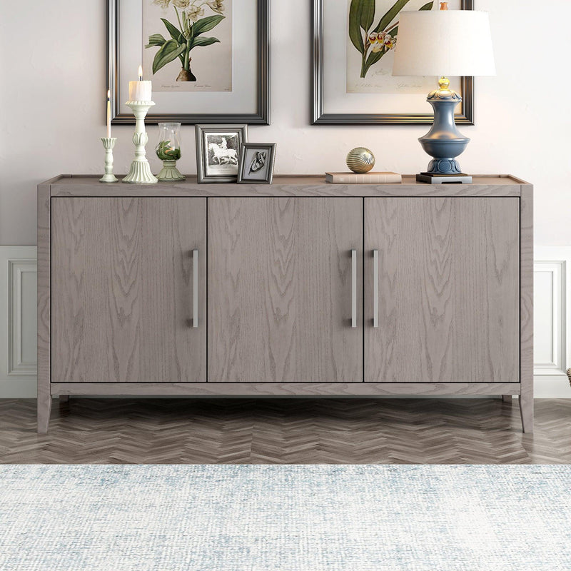 Storage Cabinet Sideboard Wooden Cabinet with 3 Metal handles and 3 Doors for Hallway, Entryway, Living Room, Bedroom, Adjustable Shelf - Urban Living Furniture (Los Angeles, CA)