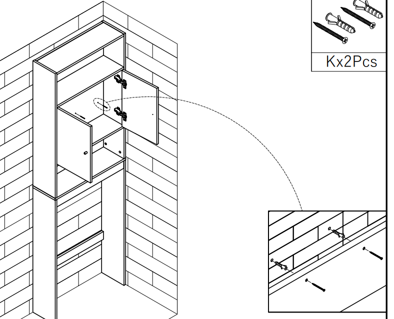 Home Bathroom Shelf Over-The-Toilet, Bathroom SpaceSaver, BathroomStorage Cabinet Organizer,White - Urban Living Furniture (Los Angeles, CA)