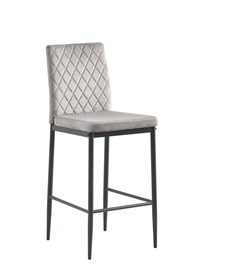 light gray bar stool, velvet stool,Modern bar chair, bar stool with metal legs, kitchen stool, dining chair, 2-piece set - Urban Living Furniture (Los Angeles, CA)