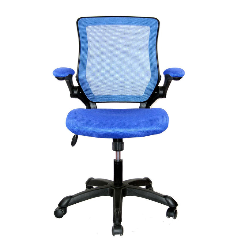 Techni Mobili Mesh Task Office Chair with Flip Up Arms, Blue - Urban Living Furniture (Los Angeles, CA)