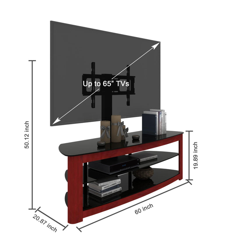 Walnut TV Stand with 2 TierStorage Space Fits TV Up To 65 in - Urban Living Furniture (Los Angeles, CA)