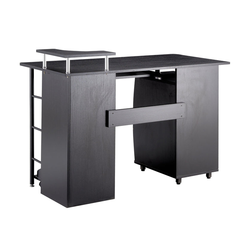 solid wood computer Desk,office table with PC droller,Storage shelves and file cabinet , two drawers, CPU tray,a shelf  used for planting, single , black. 47.24''L 21.65''W 34.35''H - Urban Living Furniture (Los Angeles, CA)