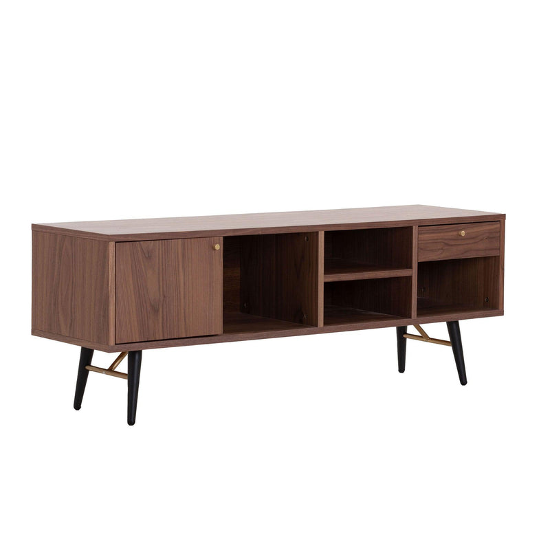 Mid-CenturyModern Low Profile Media Console TV Stand, Walnut - Urban Living Furniture (Los Angeles, CA)