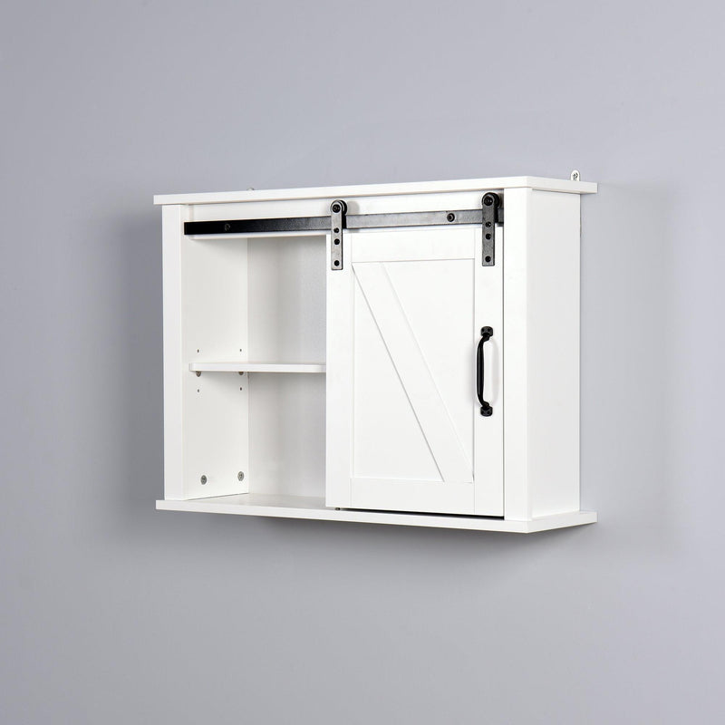 Bathroom Wall Cabinet with 2 Adjustable Shelves WoodenStorage Cabinet with a Barn Door 27.16x7.8x19.68 inch - Urban Living Furniture (Los Angeles, CA)