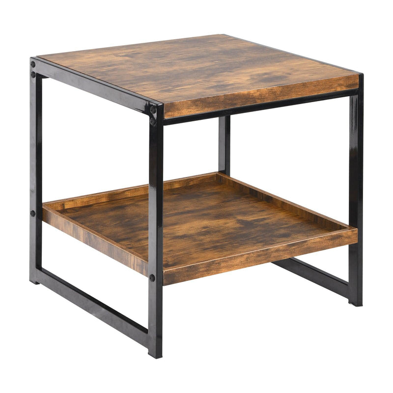 Rustic 2-tier Side Table Sofa Table Nightstand for Bedroom, Living Room - Urban Living Furniture (Los Angeles, CA)