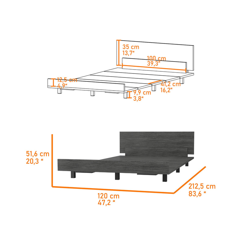 Nimmo Twin Bed Frame Smokey Oak - Urban Living Furniture (Los Angeles, CA)